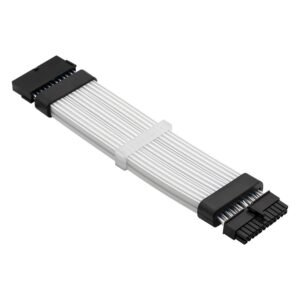 ASIAHORSE 24-Pin ARGB Extension Cable Black – 18AWG Sleeved, Dual LED Module, 60 Addressable LEDs, 5V 3-Pin A-RGB, 260mm Length, ATX PSU Cable for AURA Sync