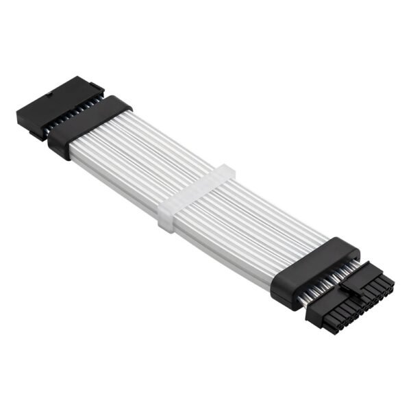 ASIAHORSE 24-Pin ARGB Extension Cable Black – 18AWG Sleeved, Dual LED Module, 60 Addressable LEDs, 5V 3-Pin A-RGB, 260mm Length, ATX PSU Cable for AURA Sync