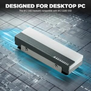 2025/12/1000387209.jpg AsiaHorse ProGen ARGB NVMe SSD Heatsink – PCIe 4.0 M.2 Cooler, Aluminum Alloy, 10–20°C Cooling, 5V ARGB Sync, 3 Thermal Pads, Compatible with Single & Double-Sided SSDs, Grey