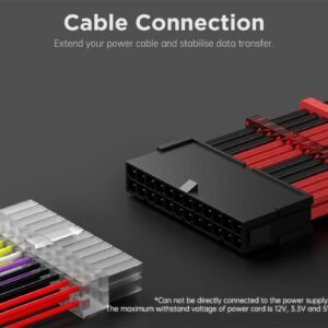 2025/12/1000387218.jpg AsiaHorse 18AWG Red-Black Sleeved PSU Extension Cable Kit – 6 Pack, 300mm, PET Braided, Phosphor Copper Terminals, Durable & Flexible Cable Management Solution