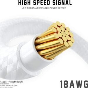 ASIAHORSE 18AWG White PSU Cable Extension Kit – 4 Pack (24-Pin ATX, 4+4 Pin EPS, 2x PCI-E 6+2) Braided Sleeved, Soft Nylon, Cable Combs, Universal Compatibility