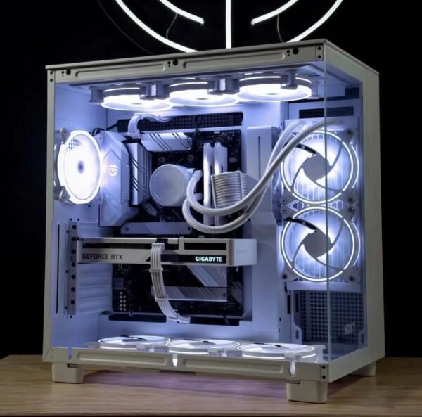 ASIAHORSE 18AWG White PSU Cable Extension Kit – 4 Pack (24-Pin ATX, 4+4 Pin EPS, 2x PCI-E 6+2) Braided Sleeved, Soft Nylon, Cable Combs, Universal Compatibility