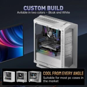 2025/12/1000387444-1.jpg AsiaHorse VoltEd GPU Support Bracket with 3x 80mm ARGB Fans – GPU Brace with PWM Cooling, 5V 3-Pin Sync, Adjustable Design, Strong Support & RGB Lighting, Black