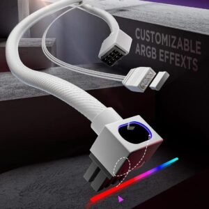 2025/12/1000387547.jpg ASIAHORSE Hydrus 8-Pin ARGB CPU Extension Cable – 30cm White, 18AWG Wire, RGB Lighting, 12V, 25A Current, 300W Power Rating, Premium PVC Build for Clean Aesthetics