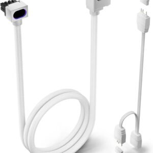 2025/12/1000387549.jpg ASIAHORSE Hydrus 8-Pin ARGB CPU Extension Cable – 30cm White, 18AWG Wire, RGB Lighting, 12V, 25A Current, 300W Power Rating, Premium PVC Build for Clean Aesthetics