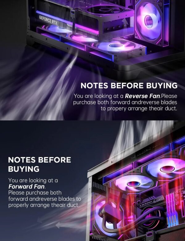 AsiaHorse Dawn Pro ARGB 120mm Fan 3-Pack – Modular Daisy Chain, Infinity Mirror, PWM Control, HDB Bearing, 900-1850 RPM, 71 CFM Airflow, ARGB Sync – Forward Black