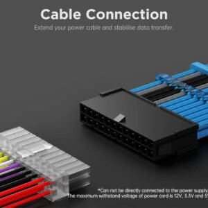 AsiaHorse 18AWG Blue-Grey-Black Sleeved PSU Extension Cable Kit – 6 Pack, 300mm, PET Braided, Phosphor Copper Terminals, Durable & Flexible Cable Management Solution