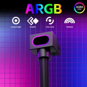 2025/12/1000388891.jpg ASIAHORSE Hydrus 8-Pin ARGB GPU B Extension Cable – 30cm, Black, 18AWG Wire, 12V RGB Lighting, 25A Current, 300W Power, Premium PVC Sleeving for High-Performance GPUs