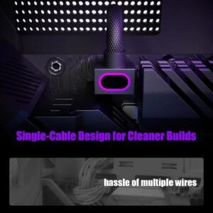 2025/12/1000388892.jpg ASIAHORSE Hydrus 8-Pin ARGB GPU B Extension Cable – 30cm, Black, 18AWG Wire, 12V RGB Lighting, 25A Current, 300W Power, Premium PVC Sleeving for High-Performance GPUs