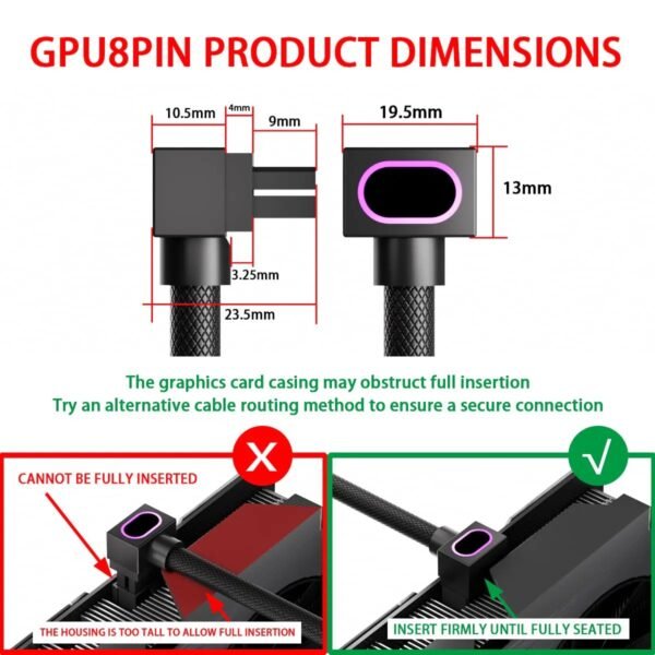 2025/12/1000388894.jpg ASIAHORSE Hydrus 8-Pin ARGB GPU B Extension Cable – 30cm, Black, 18AWG Wire, 12V RGB Lighting, 25A Current, 300W Power, Premium PVC Sleeving for High-Performance GPUs