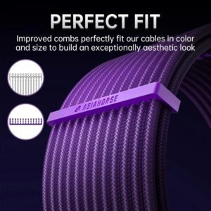 2025/12/1000388959.jpg AsiaHorse 16AWG 6KIT DOUBLE Purple Sleeved PSU Cable Extension Kit – 24-Pin ATX, Dual 4+4 CPU EPS, 3x PCI-E 6+2, Gold-Plated Terminals, 300mm, High-Density PET Braided