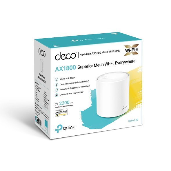 TPLINK DECO X20 1 PACK AX1800 WHOLE HOME MESH WIFI 6
