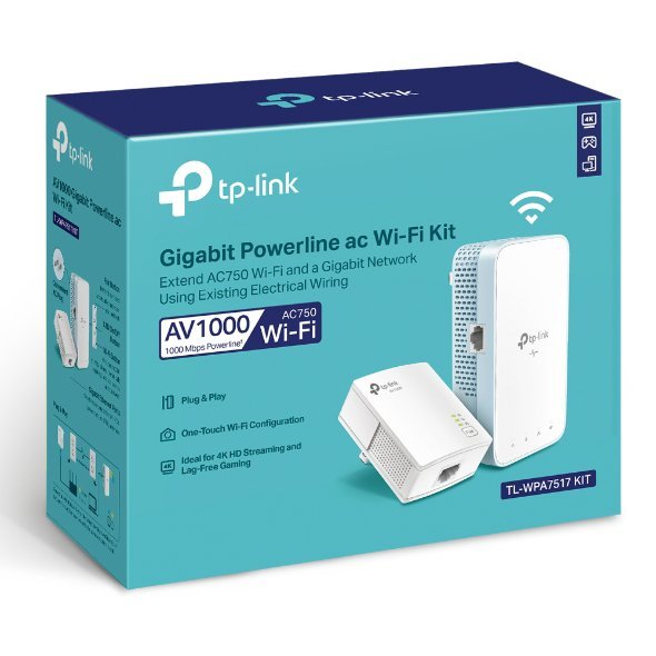 TPLINK WPA7517KIT AV1000 GIGABIT POWERLINE AC WIFI-KIT