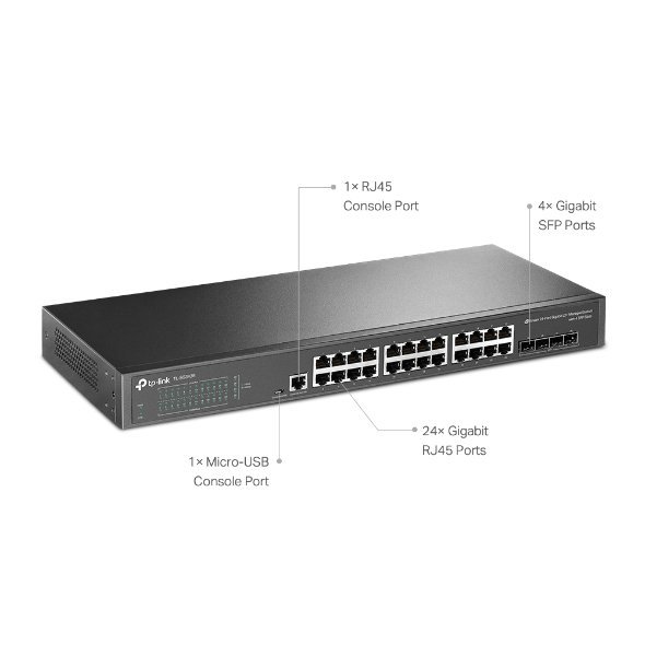 TPLINK JETSTREAM 24 PORT GIGABIT L2+MANAGED SWITCH WITH 4 SFP SLOTS
