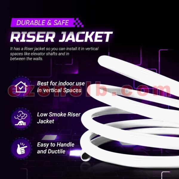 NETLINK Cat6 Riser Cable 300m 23AWG 550MHz , INDOOR ,4 Pairs UTP , WHITE