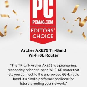 TP-Link AXE5400 Tri-Band WiFi 6E Router (Archer AXE75)- Gigabit Wireless Internet Router, ax Router for Gaming, VPN Router, OneMesh, WPA3