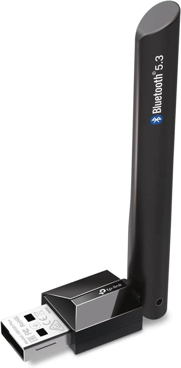 2025/12/1000392565.jpg TP-Link UB500 Plus USB Bluetooth Adapter | Bluetooth 5.3 | Plug & Play | Adjustable Antenna | Windows 11/10/8.1/7 | PC, Laptop, Controller Support