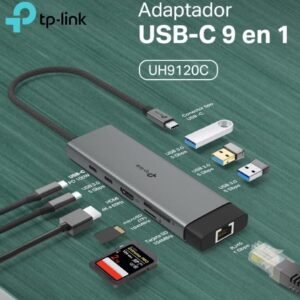 2025/12/1000392607.jpg TP-Link UH9120C 9-in-1 USB-C Hub – 4K@60Hz HDMI, Gigabit Ethernet, 100W PD Fast Charging, SD/microSD UHS-I, 5Gbps USB 3.0, Compact Aluminum Alloy Design