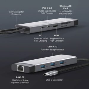2025/12/1000392612.jpg TP-Link UH9120C 9-in-1 USB-C Hub – 4K@60Hz HDMI, Gigabit Ethernet, 100W PD Fast Charging, SD/microSD UHS-I, 5Gbps USB 3.0, Compact Aluminum Alloy Design