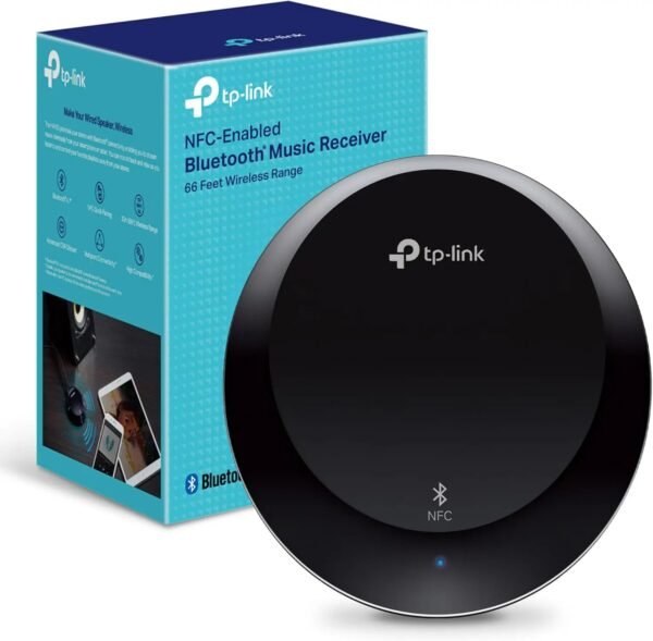 2025/12/1000392662-1.jpg TP-Link HA100 NFC-Enabled Bluetooth Music Receiver – Wireless Streaming, 20m Range, Bluetooth 4.1, USB Powered, 3.5mm & RCA Output, for Home Stereo Systems