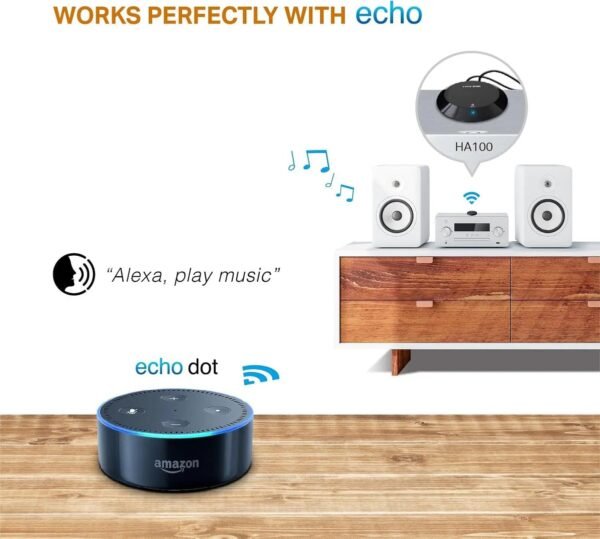 2025/12/1000392666.jpg TP-Link HA100 NFC-Enabled Bluetooth Music Receiver – Wireless Streaming, 20m Range, Bluetooth 4.1, USB Powered, 3.5mm & RCA Output, for Home Stereo Systems