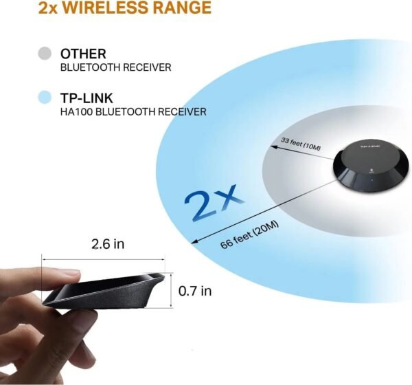 2025/12/1000392668.jpg TP-Link HA100 NFC-Enabled Bluetooth Music Receiver – Wireless Streaming, 20m Range, Bluetooth 4.1, USB Powered, 3.5mm & RCA Output, for Home Stereo Systems