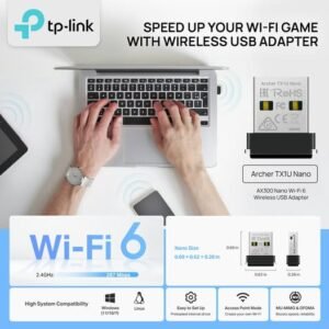 TP-Link Archer TX1U Nano AX3000 Wi-Fi 6 USB Adapter – 287Mbps Lightning-Speed, MU-MIMO & OFDMA, AP Mode, Nano-Sized Portable Design, Windows & Linux Compatible
