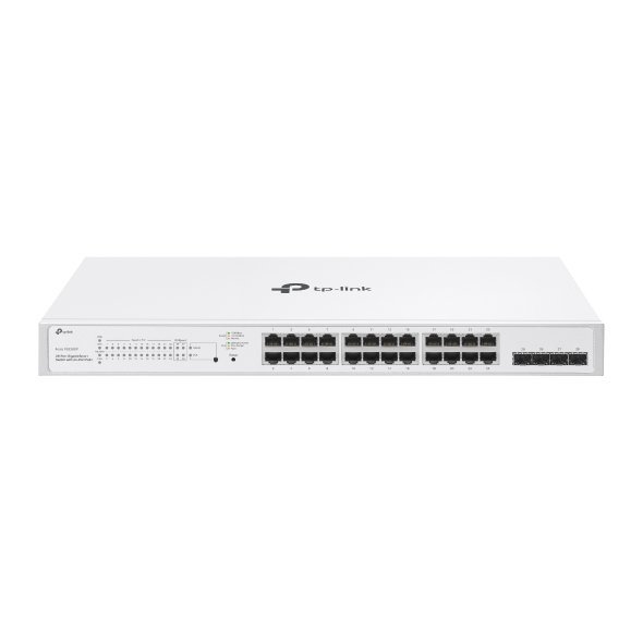 TP-Link Festa FS328GP 28-Port Gigabit Smart Switch – 24× PoE+ Ports (30W/Port, 250W Budget), 4× SFP Slots, 56Gbps, Rack-Mountable, Cloud Management, SMB-Ready
