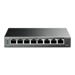2025/12/1000392730.jpg TP-Link TL-SG108PE 8-Port Gigabit Easy Smart Switch – 4× PoE+ Ports 64W Budget, VLAN, QoS, IGMP Snooping, Auto-Recovery, Fanless Metal Case, Desktop/Wall-Mount