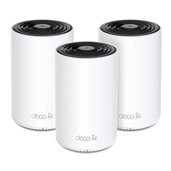 TPLINK DECO XE75 PRO AXE5400 V3 Tri-Band Mesh Wi-Fi 6E System (3-Pack), 2.5G Port, 6GHz, AI Mesh, Up to 7200 ft² Coverage, Connect 200 Devices, HomeShield Security