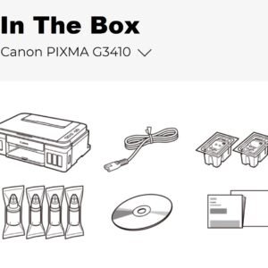 Canon Pixma G3410 3in1 INK WIFI Printer – Print, Copy, Scan, Cloud Link –  Up to 48001 x 1200 dpi Resolution – Black and Colour Printing – Refillable Ink Tank | BLACK