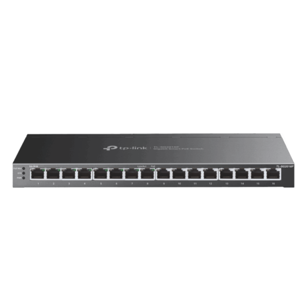 2026/01/1000397997.png TP-Link Omada TL-SG2016P 16-Port Gigabit Smart Switch with 8-Port PoE+, 120W Budget, Omada SDN Cloud Control, VLAN, QoS, ACL, Fanless Metal Design for Business Networks