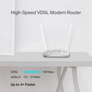 TP-Link 300 Mbps Wireless VDSL/ADSL Modem Router, Single-Band, Broadband Speed Up To 100 Mbps, Versatile Connectivity, 4x Fast Ports, TP-Link Tether App, Easy setup (TD-W9950)