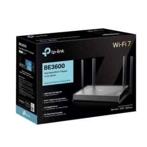 TP-Link Archer BE220 BE3600 Dual-Band WiFi 7 Router with 3.6 Gbps Speeds, Full Gigabit Ports, EasyMesh Support, HomeShield Security, Multi-Link Operation and Expanded Coverage