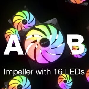 Be Quiet! Light Wings LX 120mm PWM High-Speed ARGB Fan – 2100RPM Silent Cooling, 16 ARGB LEDs, Closed Loop Motor, Rifle Bearing, 60,000h Lifespan, 2.51mm H₂O Pressure | BLACK