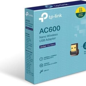 TP-Link Archer T2U Nano Mini – AC600 USB 2.0 Wifi Adapter |2.4GHz and 5GHz Dual Band Wireless Network Adapter for PC Desktop | Supports Encryption Standards | Supports Windows & Mac OS