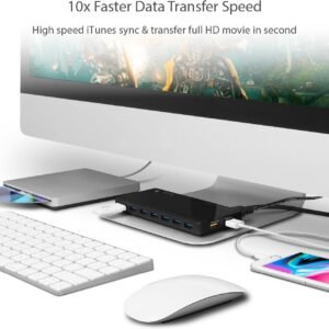 TP-Link Powered USB Hub 3.0 with 7 USB 3.0 Data Ports and 2 Smart Charging USB Ports. Compatible with Windows, Mac, Chrome & Linux OS, with Power On/Off Button, 12V/4A Power Adapter(UH720)