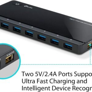 TP-Link Powered USB Hub 3.0 with 7 USB 3.0 Data Ports and 2 Smart Charging USB Ports. Compatible with Windows, Mac, Chrome & Linux OS, with Power On/Off Button, 12V/4A Power Adapter(UH720)