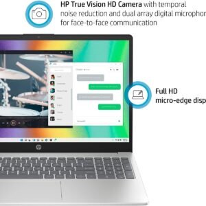 HP  Intel® Core i7-1355U | 8GB DDR4 RAM ; 512GB SSD | 15.6 inch FHD IPS Display | Intel® Iris® Xᶱ Graphics | Backlit Eng./Ara. Keyboard | Free DOS 3.0  | Natural Silver ~ 15-fd0146ne