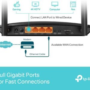 TP-Link AC1200 Mbps 4G+ Cat6 Wireless Dual Band Gigabit Router, 4G Network Nano SIM Slot Unlocked, with MU-MIMO technology, No Configuration required, Guest & Parental Control (Archer MR500)