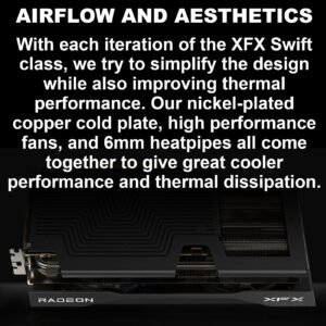 XFX Swift AMD Radeon RX 9060 XT OC Gaming Edition 8GB GDDR6 Graphics Card With 3320MHz Boost Clock, 20Gbps Memory Speed, Dual-Fan Cooling, PCI-E 5.0, DP 2.1 & HDMI 2.1 Outputs | BLACK ~ RX-96TSW8GBQ