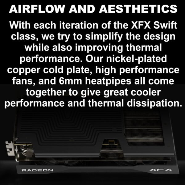 XFX Swift AMD Radeon RX 9060 XT OC Gaming Edition 8GB GDDR6 Graphics Card With 3320MHz Boost Clock, 20Gbps Memory Speed, Dual-Fan Cooling, PCI-E 5.0, DP 2.1 & HDMI 2.1 Outputs | BLACK ~ RX-96TSW8GBQ