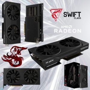 XFX Swift AMD Radeon RX 9060 XT OC Gaming Edition 8GB GDDR6 Graphics Card With 3320MHz Boost Clock, 20Gbps Memory Speed, Dual-Fan Cooling, PCI-E 5.0, DP 2.1 & HDMI 2.1 Outputs | BLACK ~ RX-96TSW8GBQ
