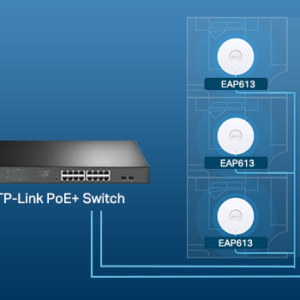 2026/01/1000399248.png TP-Link EAP613 Wireless Access Point w/o DC Adapter | Ultra-Slim | Omada True Wi-Fi 6 AX1800 | Mesh, Seamless Roaming, WPA3, MU-MIMO | Remote & App Control | PoE+ Powered | Multiple Controller Options