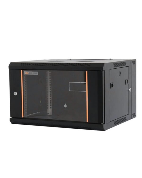 2026/01/1000399278.jpg UNILINK 9U Wall Mount Network Rack 600×600mm – SPCC Cold-Rolled Steel, 80kg Load, Lockable Toughened Glass Door, Removable Panels